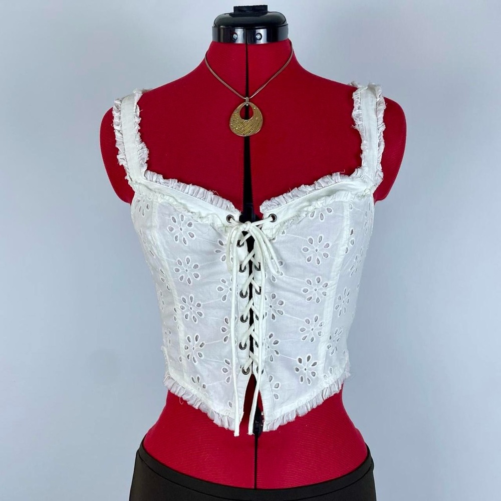 UO Layla Eyelet Corset Top